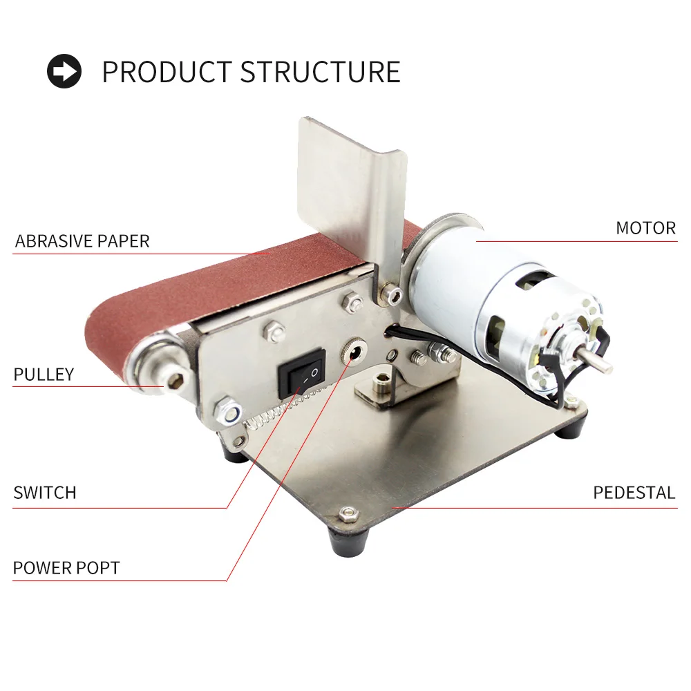 Folding Mini Electric Belt Machine Sander Sanding Grinding Polishing Abrasive Belts Grinder DIY Cutter Edges | Инструменты