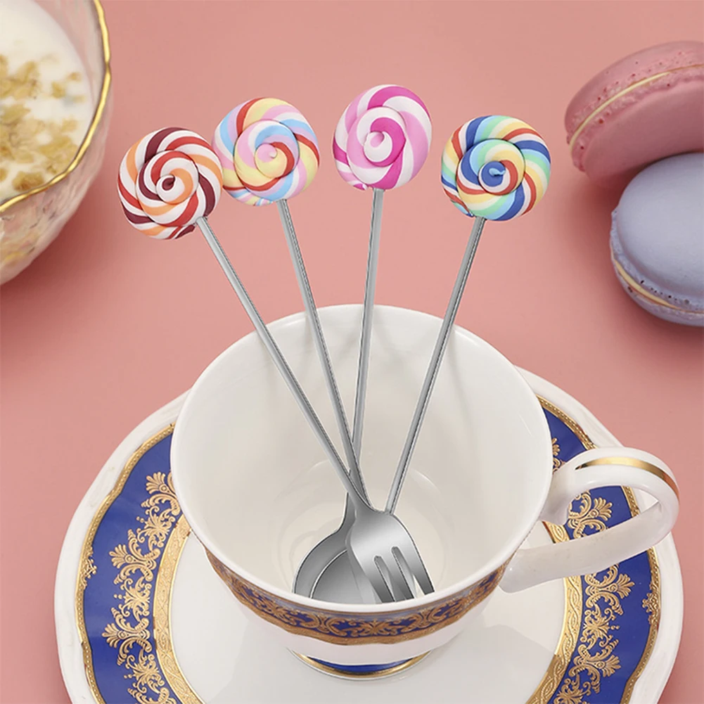Lollipop Design 304 Stainless Steel Coffee Spoon Fork Fruit Stirring Teaspoon Milk Dessert Fruit Spoon Kitchen Utensils 14cm
Lollipop Design 304 Stainless Steel Coffee Spoon Fork Fruit Stirring Teaspoon Milk Dessert Fruit Spoon Kitchen Utensils 14cm