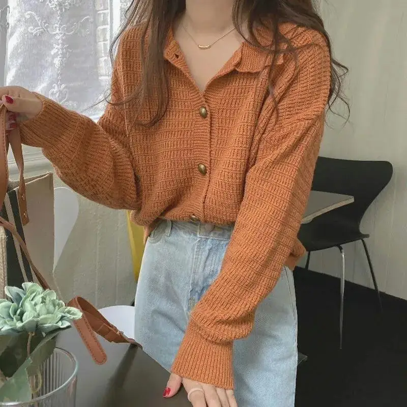 Polo-neck Women Button Thin Cardigan 2021 New Retro Lazy Gentle Sweater Spring Autumn Knit Loose Korean Pullover Casual Outwear
Polo-neck Women Button Thin Cardigan 2021 New Retro Lazy Gentle Sweater Spring Autumn Knit Loose Korean Pullover Casual Outwear