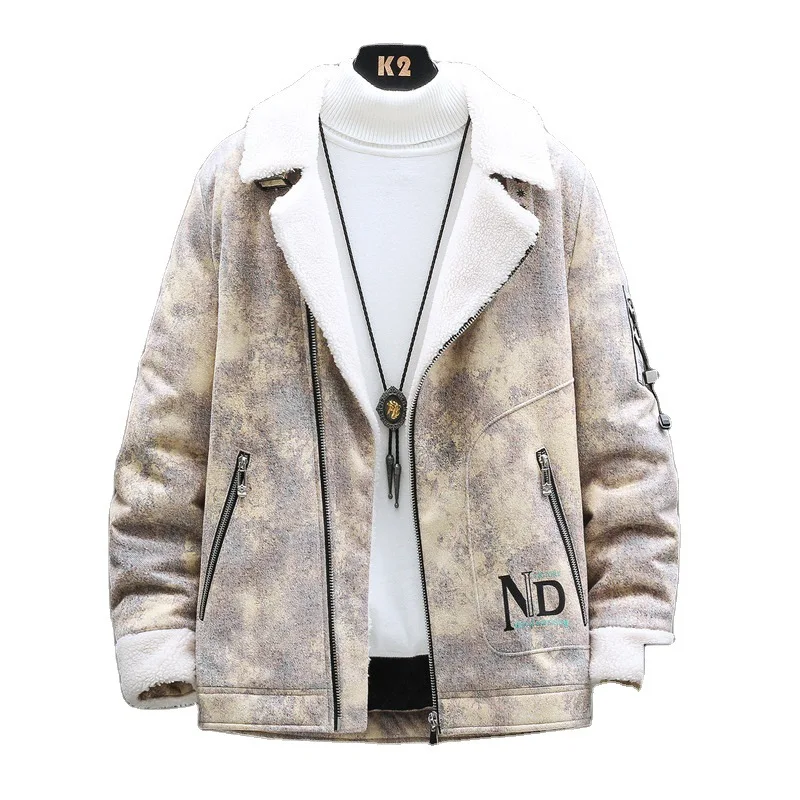 Men's Faux Leather Clothes Velvet Warm Slim Fitting Korean Version New Winter Plush Fur Integrated Windbreaker giacca uomoCoat
Men's Faux Leather Clothes Velvet Warm Slim Fitting Korean Version New Winter Plush Fur Integrated Windbreaker giacca uomoCoat