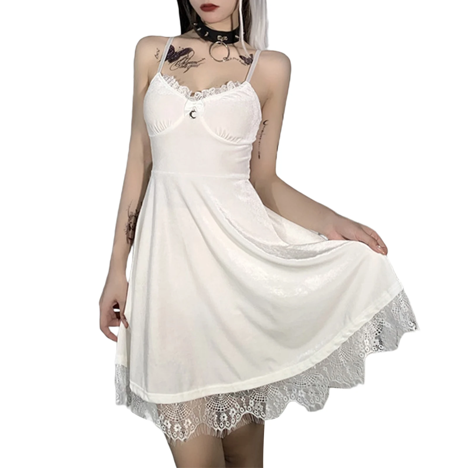 Women’s Casual Suspender A-line Dress Fashion Solid Color V-neck Lace Trim Short Dress
Women’s Casual Suspender A-line Dress Fashion Solid Color V-neck Lace Trim Short Dress