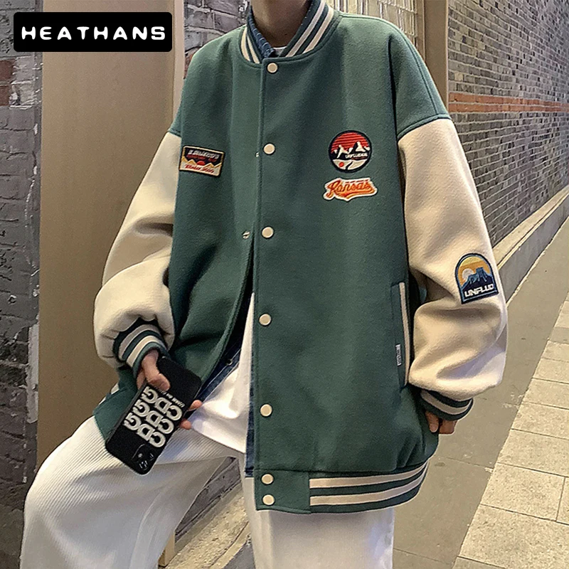 Korean Baseball Jacket Men's Spring Autumn Loose Sports Jacket 2021 New Casual Mens Color Contrast Thickened Men Baseball Jacket
Korean Baseball Jacket Men's Spring Autumn Loose Sports Jacket 2021 New Casual Mens Color Contrast Thickened Men Baseball Jacket