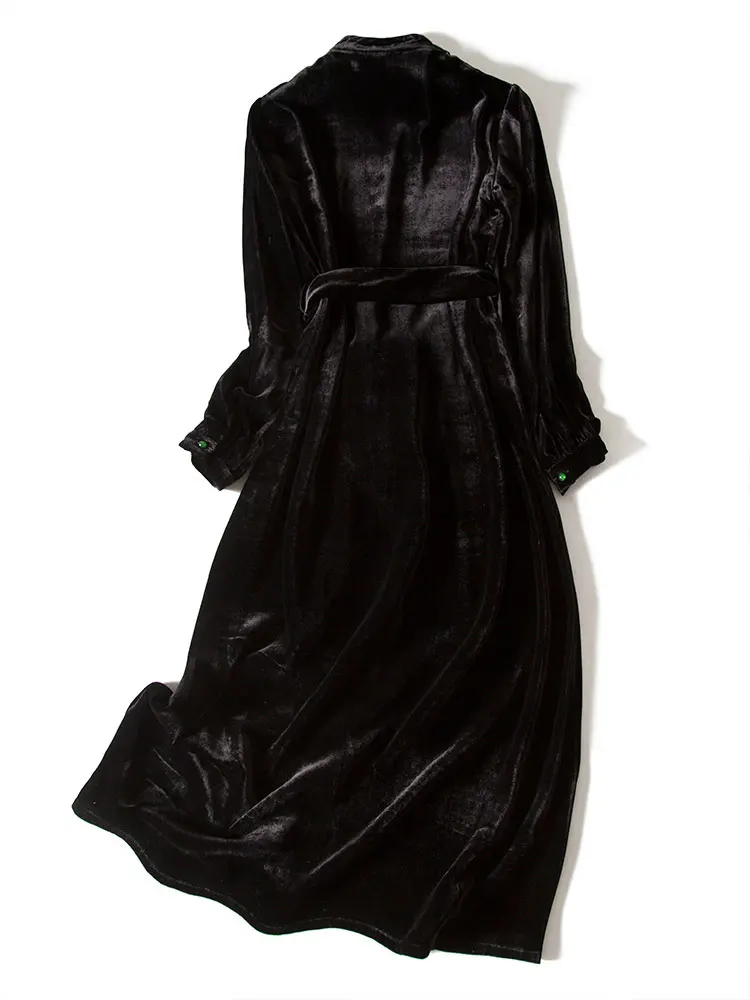 Vintage Black Silk Velvet High Sense Women's Dress Stand Collar Waist Closing Slim Fit Autumn and Winter Fashion Party Dress
Vintage Black Silk Velvet High Sense Women's Dress Stand Collar Waist Closing Slim Fit Autumn and Winter Fashion Party Dress