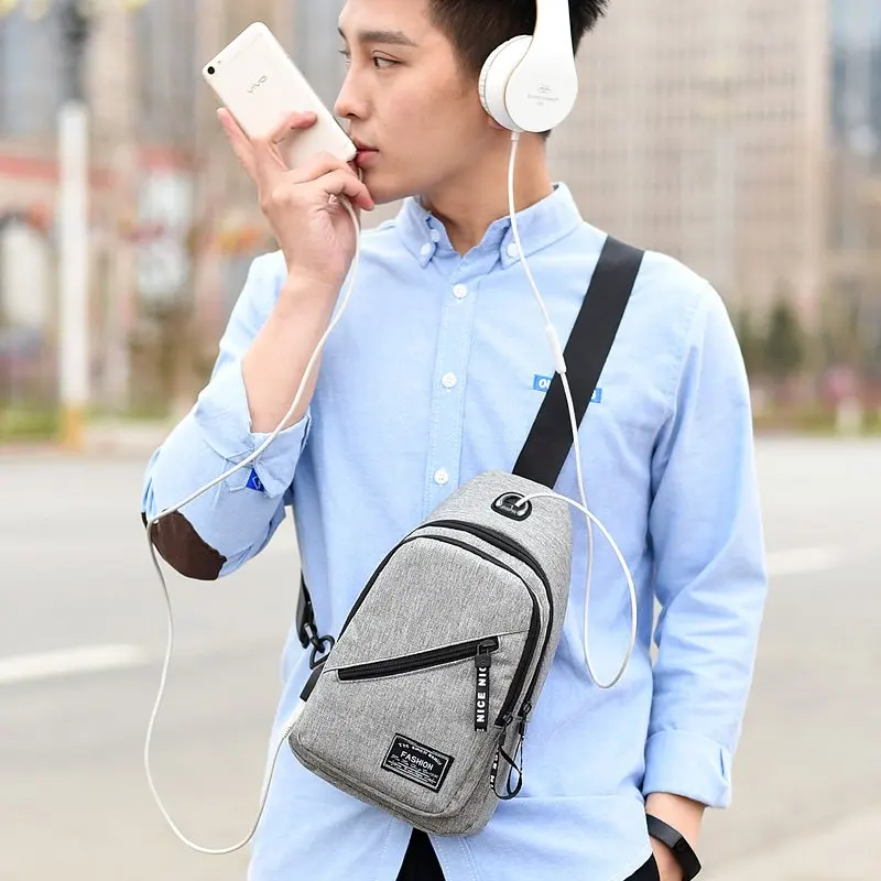 Fashion casual men chest pack single shoulder bags USB charging chest bag crossbody bags male anti theft single strap back bag
Fashion casual men chest pack single shoulder bags USB charging chest bag crossbody bags male anti theft single strap back bag