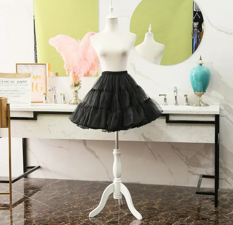 

New White Black Lolita dress skirt Petticoats Cheap petticoat underskirt Ballet Tutu Skirt Rockabilly Crinoline