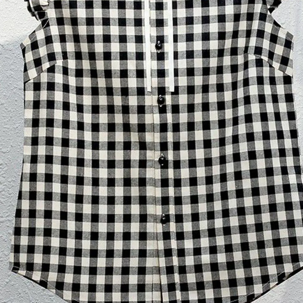 2021 Summer New Japanese Style Women's Blouse Lattice Casual Loose Lapel Sleeveless Single-breasted Fashion Simplicity
2021 Summer New Japanese Style Women's Blouse Lattice Casual Loose Lapel Sleeveless Single-breasted Fashion Simplicity