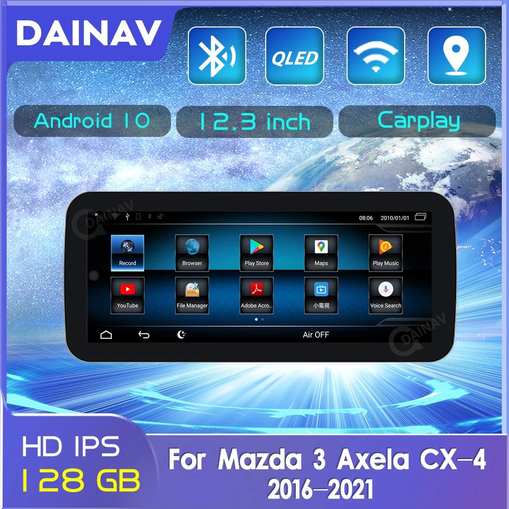 Автомобильный стерео Мультимедийный Плеер на платформе Android, 12,3 дюйма, для Mazda 3 Axela CX-4, 2016-2021, GPS-навигация, Магнитола, головное устройство
Автомобильный стерео Мультимедийный Плеер на платформе Android, 12,3 дюйма, для Mazda 3 Axela CX-4, 2016-2021, GPS-навигация, Магнитола, головное устройство