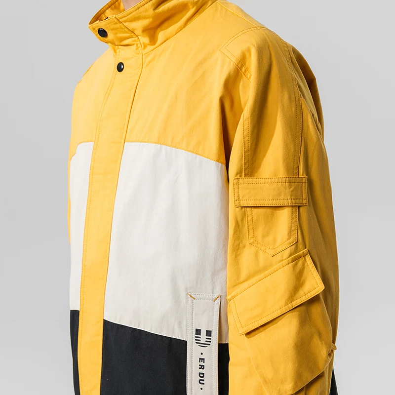 Single Road Mens Clothing Jacket Men 2020 Yellow Patchwork Windbreakers Hip Hop Japanese Streetwear Korean Style Jackets For Men 
Single Road Mens Clothing Jacket Men 2020 Yellow Patchwork Windbreakers Hip Hop Japanese Streetwear Korean Style Jackets For Men