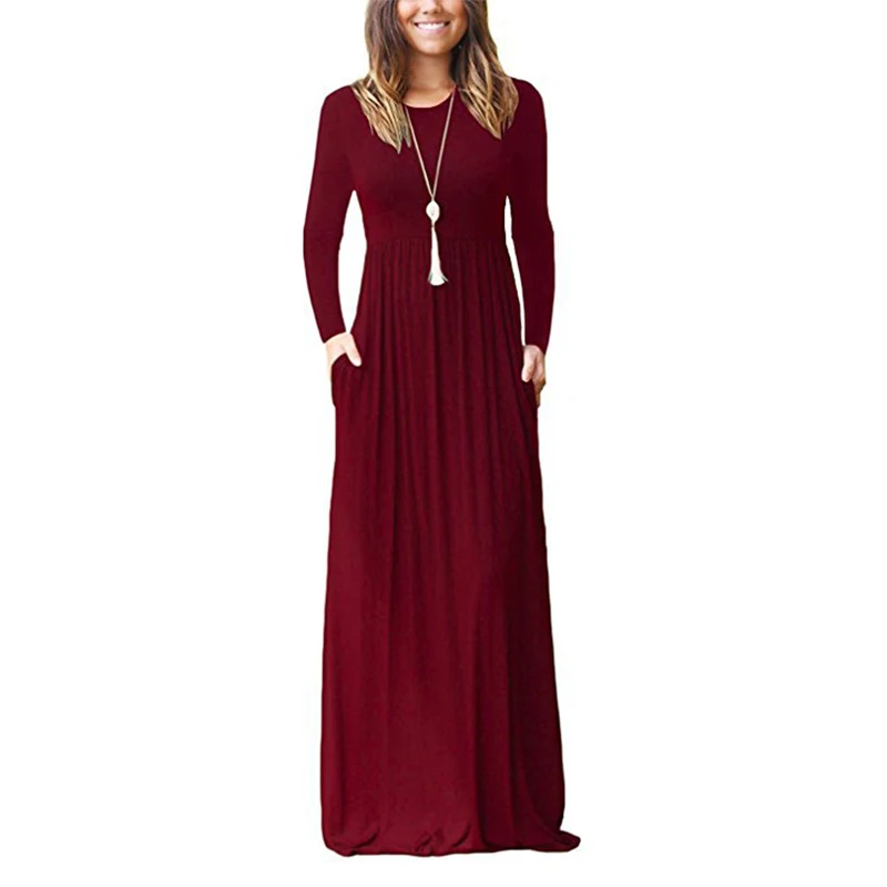 Women Autumn Black Dress Femme Long Dresses Plus Size Boho Pocket Maxi Dress Solid Long Sleeve O-neck Dresses Plus Size GV812
Women Autumn Black Dress Femme Long Dresses Plus Size Boho Pocket Maxi Dress Solid Long Sleeve O-neck Dresses Plus Size GV812