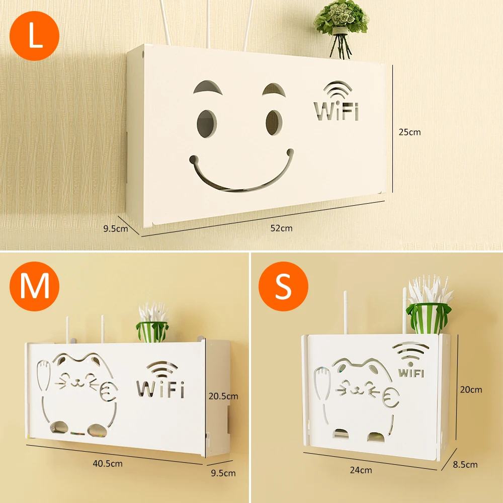 Large Capacity White Wifi Router Storage Boxes Cable Power Plug Wire Wall Mounted Shelf Storage Rack Home Decor 1PC
Large Capacity White Wifi Router Storage Boxes Cable Power Plug Wire Wall Mounted Shelf Storage Rack Home Decor 1PC
