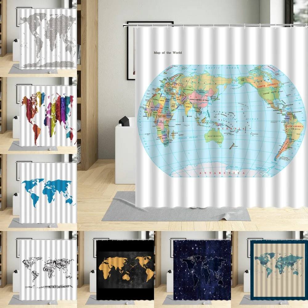 3D World Map Shower Curtain Waterproof Bathroom Bath Curtains For Living Room Child Background Screens Bathtub Decor With Hooks
3D World Map Shower Curtain Waterproof Bathroom Bath Curtains For Living Room Child Background Screens Bathtub Decor With Hooks