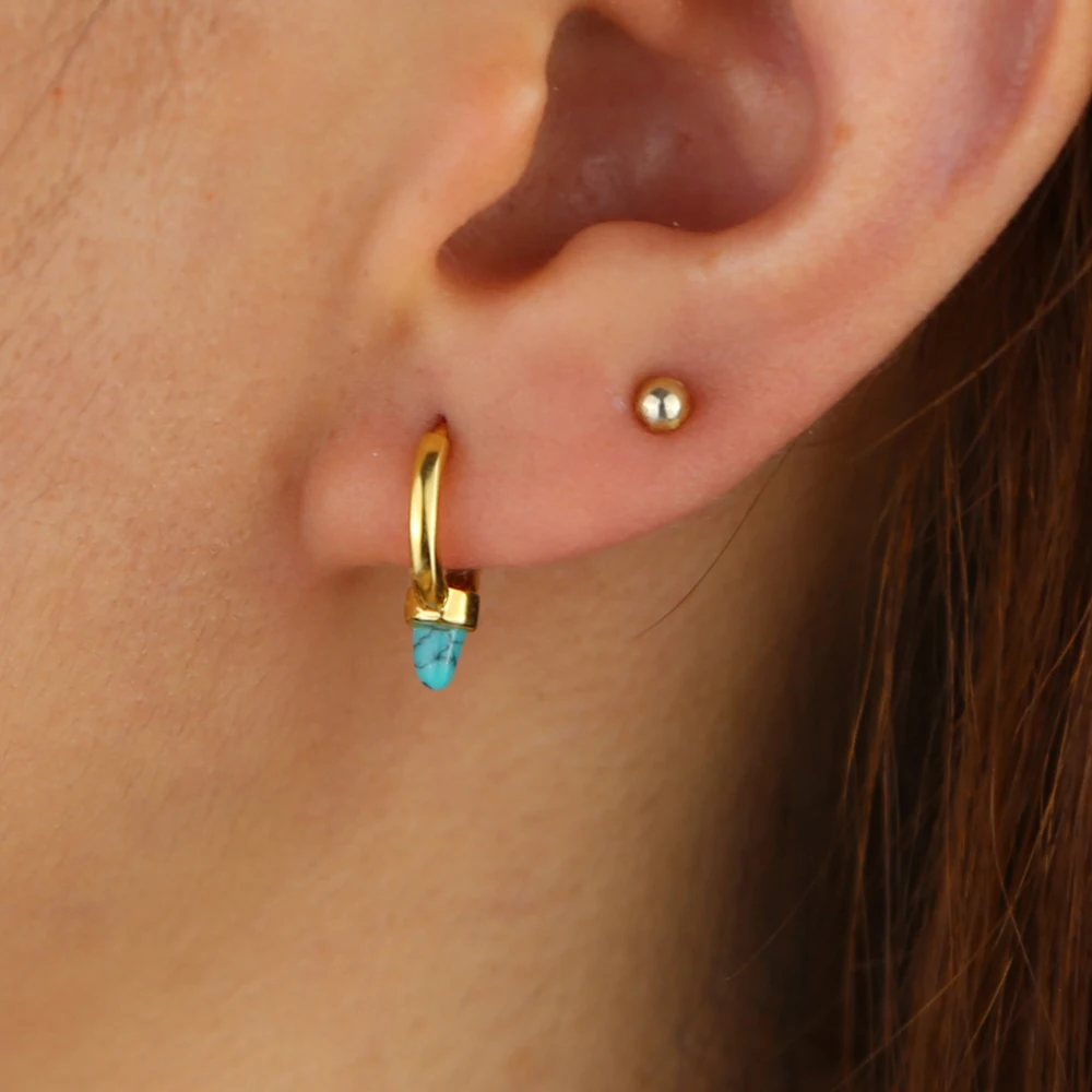 real 925 sterling silver turquoises white opal paved earring jewelry Gold Filled mini spike hoop earring
real 925 sterling silver turquoises white opal paved earring jewelry Gold Filled mini spike hoop earring