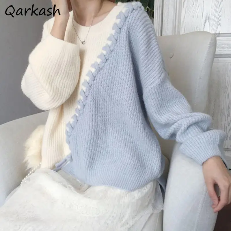 Patchwork Pullovers Women Spring Design Korean Style Tender Cozy Sweet Lovely Students Ladies Leisure All-match Chic Retro Ins
Patchwork Pullovers Women Spring Design Korean Style Tender Cozy Sweet Lovely Students Ladies Leisure All-match Chic Retro Ins