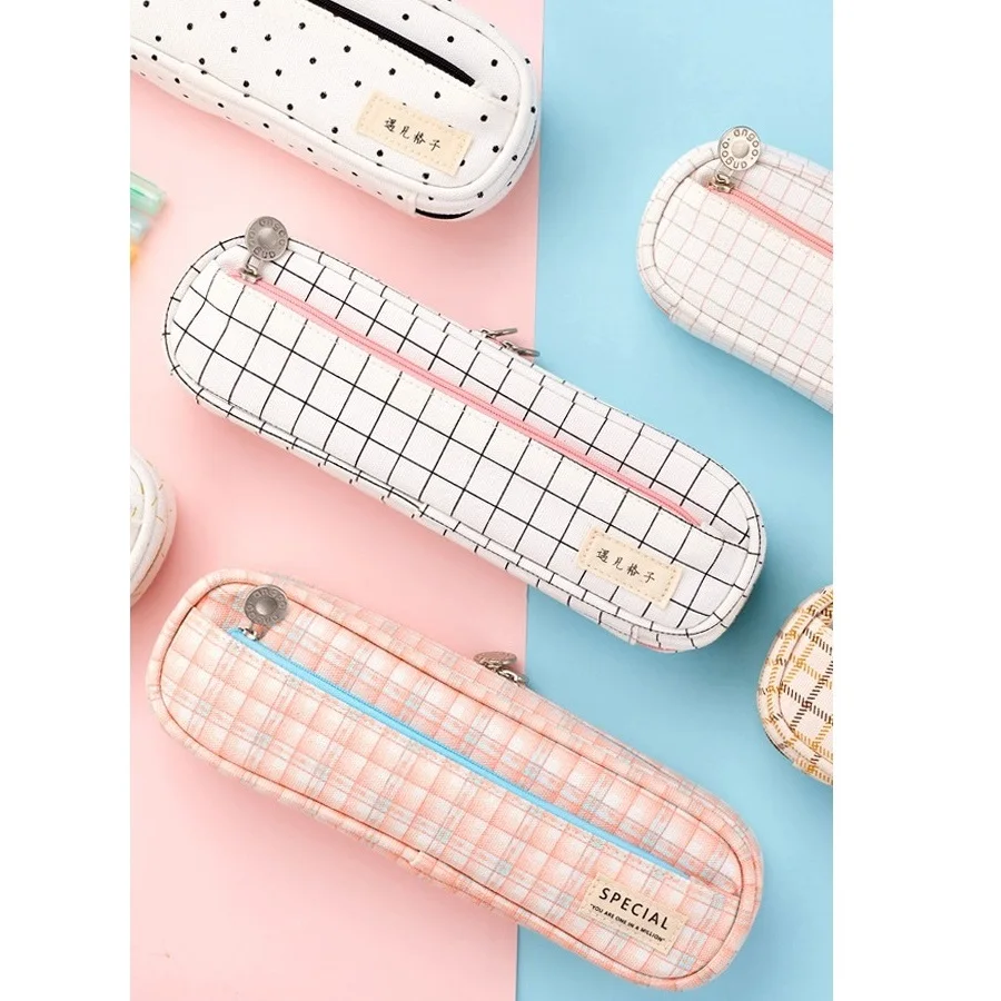 Pen Long Bag Sized Pencil Case Bar 245mm Large Capacity INS Color Plaid Dots Canvas Storage Pouch Stationery School
Pen Long Bag Sized Pencil Case Bar 245mm Large Capacity INS Color Plaid Dots Canvas Storage Pouch Stationery School