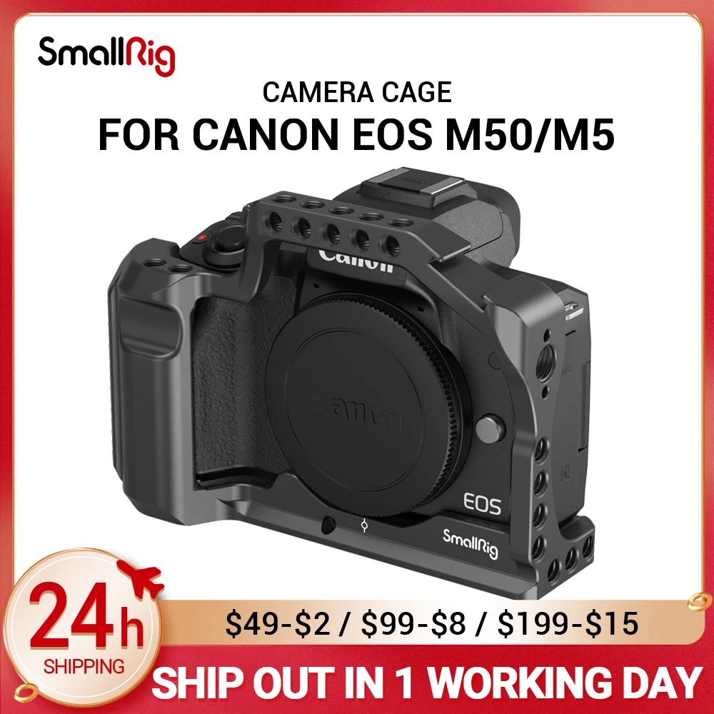 

SmallRig M50 Camera Cage for Canon EOS M50 / For Canon M5 for Vlog W/ Nato Rail Cold Shoe Mount For video Vlogging 2168