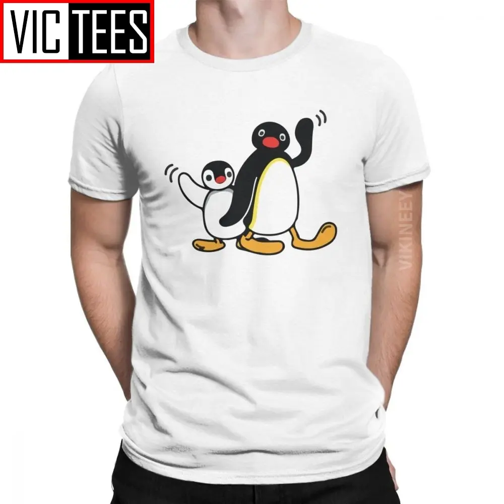 

Pingu Men's Tshirt Penguin Series Cartoon Meme Kids 80s 90s Retro Cute Funny Funny Tshirt 100 Percent Cotton
