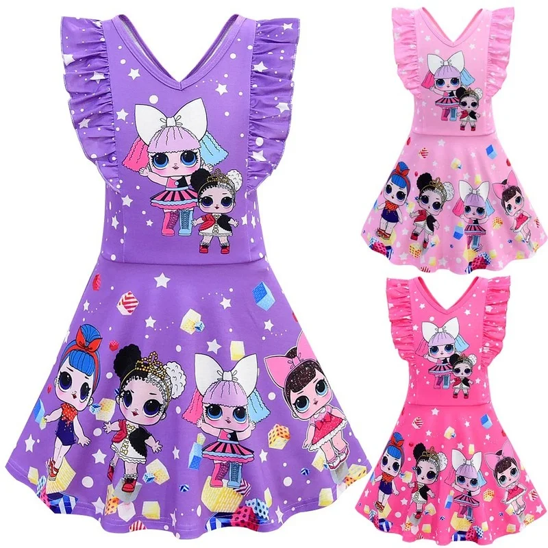 3~10 Years Old Lol Surprise Doll Cartoon Pattern Children's V-neck Dress Girls Sleeveless Dress Middle and Girl Boutique Outfits
3~10 Years Old Lol Surprise Doll Cartoon Pattern Children's V-neck Dress Girls Sleeveless Dress Middle and Girl Boutique Outfits