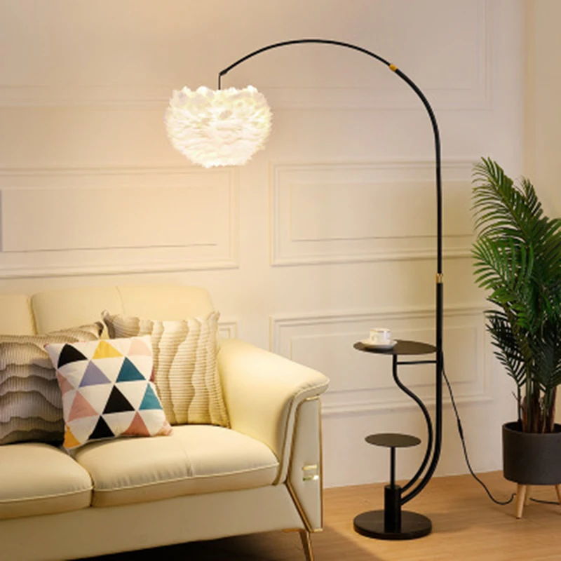 Romantic Feather Floor Lamp, Sofa Vertical Table Lamp for Living Room Bedroom Bedside Lamp LED Floor Lamp with Coffee Table
Romantic Feather Floor Lamp, Sofa Vertical Table Lamp for Living Room Bedroom Bedside Lamp LED Floor Lamp with Coffee Table