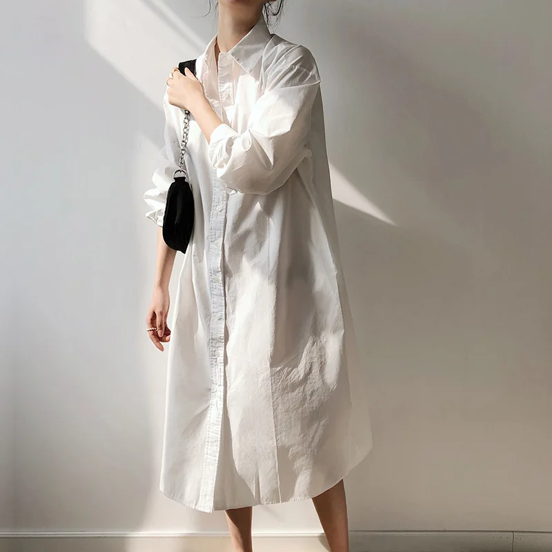 Long Shirt Dress Women White Korean Dress Summer Beach Big Maxi Blue Dresses Oversized Long Sleeve Loose Casual Robe Femme 2021
Long Shirt Dress Women White Korean Dress Summer Beach Big Maxi Blue Dresses Oversized Long Sleeve Loose Casual Robe Femme 2021