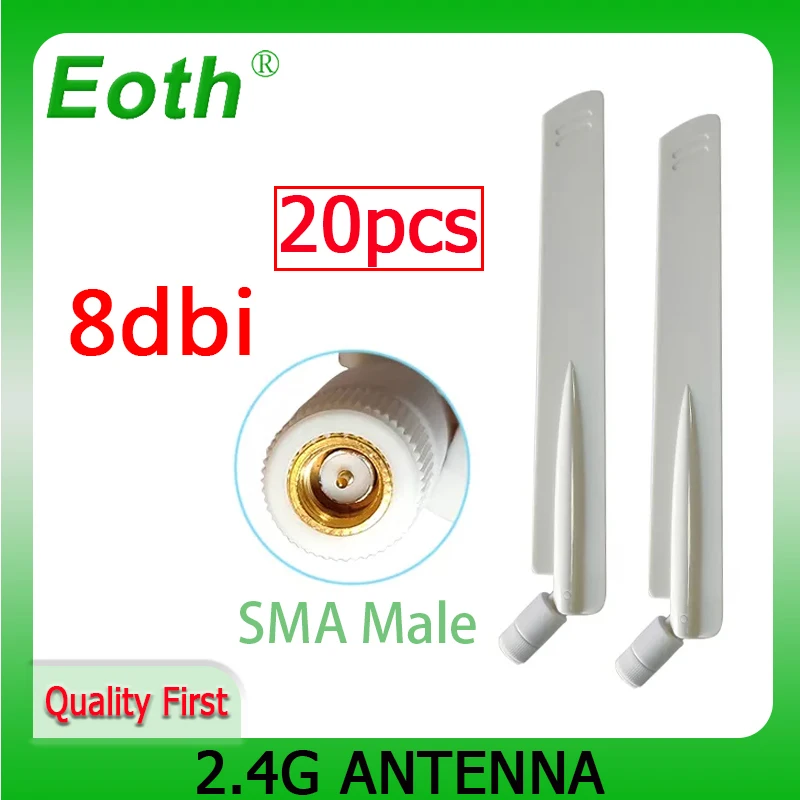 EOTH 20 шт. 2,4g антенна 8dbi sma male wlan Wi-Fi 2,4 ГГц антенна pbx iot модуль маршрутизатор tp link сигнальный приемник антенна с высоким коэффициентом усиления
EOTH 20 шт. 2,4g антенна 8dbi sma male wlan Wi-Fi 2,4 ГГц антенна pbx iot модуль маршрутизатор tp link сигнальный приемник антенна с высоким коэффициентом усиления