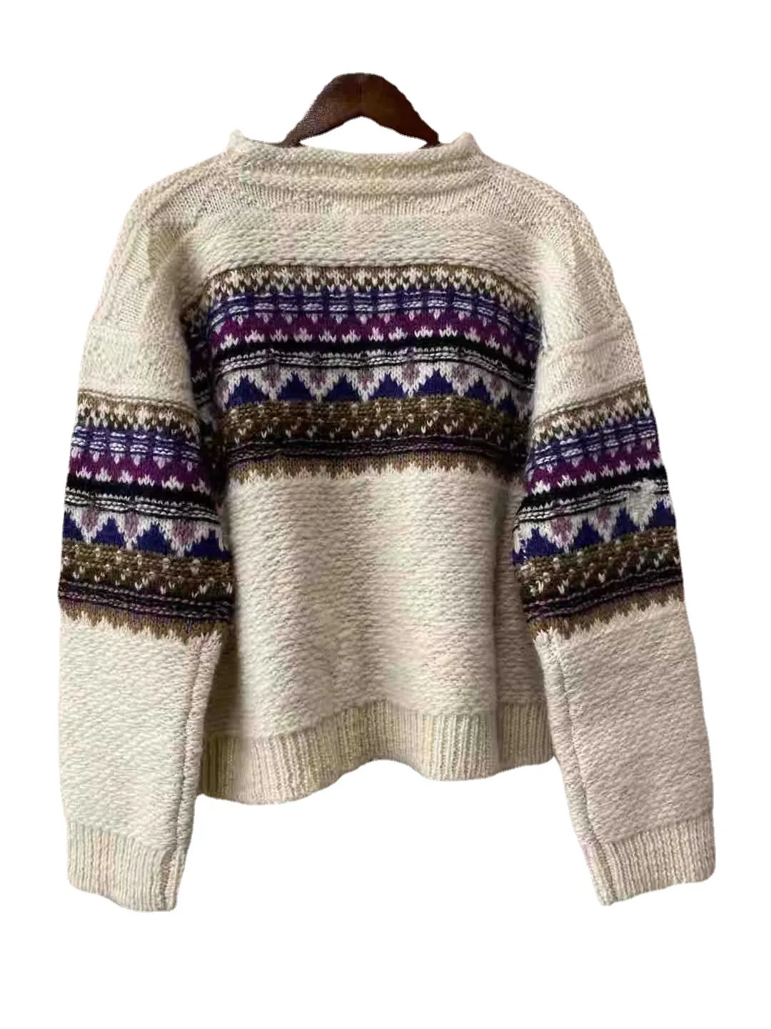 and 2021 Spring Summer New Women Sweater Small Retro Nordic Style Round Neck Thick Stick Contrast Knitted Sweater Women
and 2021 Spring Summer New Women Sweater Small Retro Nordic Style Round Neck Thick Stick Contrast Knitted Sweater Women
