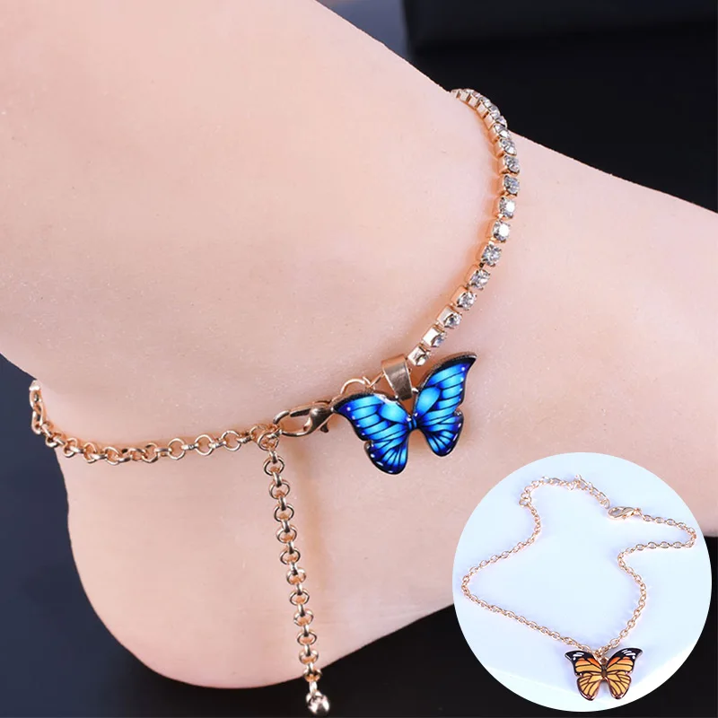 Fashion Cute Butterfly Crystal Pendant Anklets Golden Color Chain Anklet Bracelet Summer Beach Foot Jewelry Accessories 2021 New
Fashion Cute Butterfly Crystal Pendant Anklets Golden Color Chain Anklet Bracelet Summer Beach Foot Jewelry Accessories 2021 New