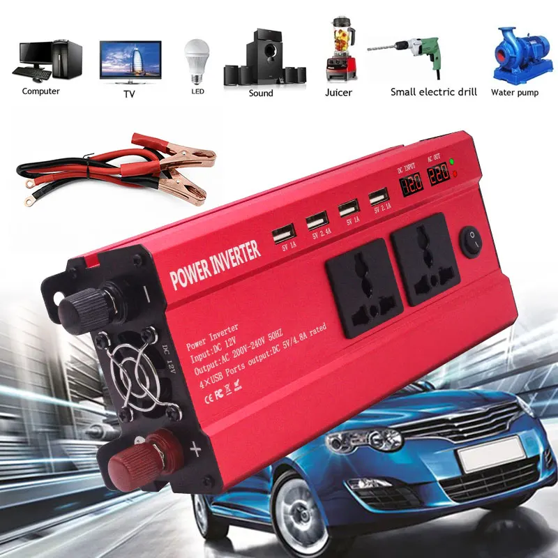 Portable Power Inverter Car Dual Digital Display 4 USB DC 12V To AC 220V Premium 300W Car Power Inverter Car Inverter
Portable Power Inverter Car Dual Digital Display 4 USB DC 12V To AC 220V Premium 300W Car Power Inverter Car Inverter
