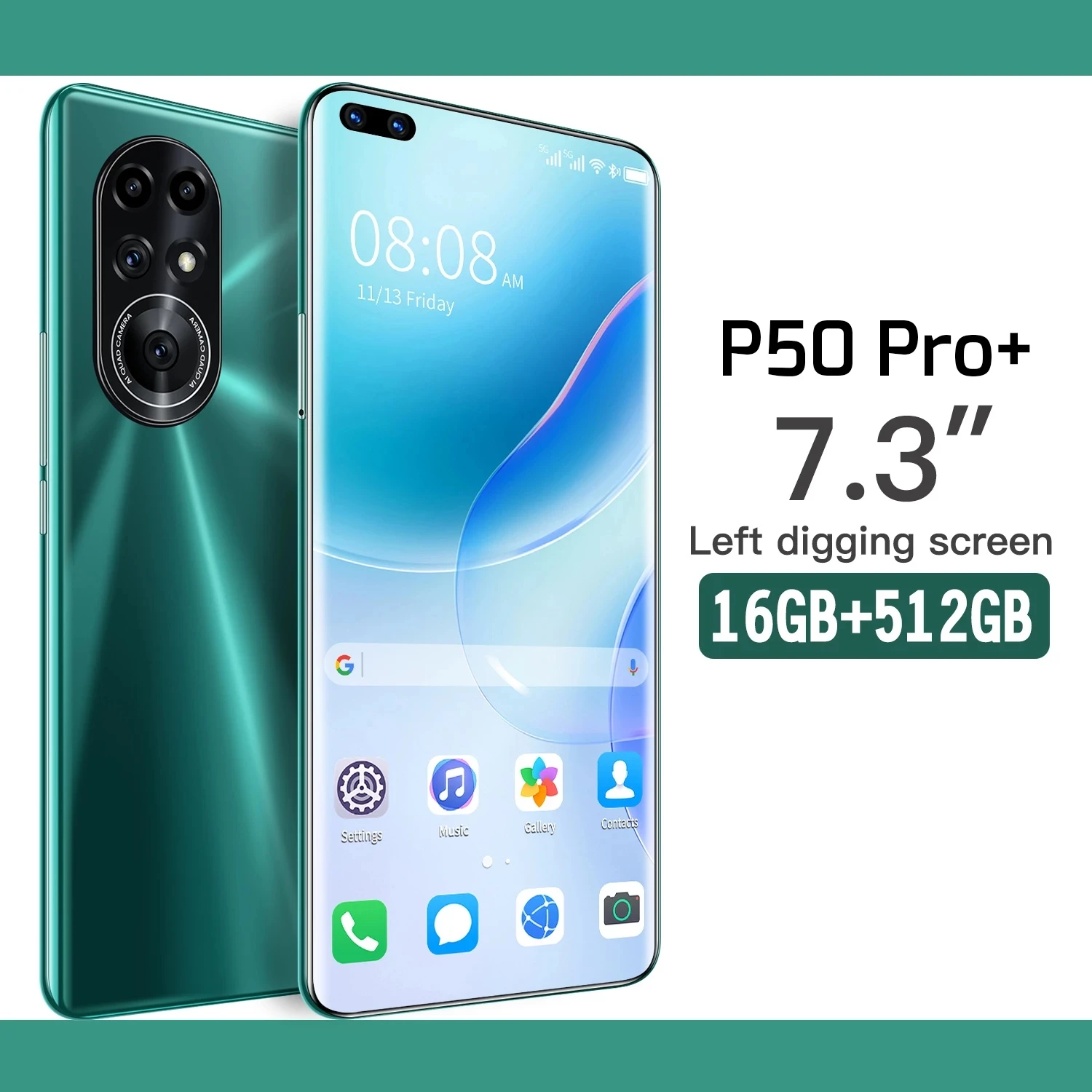 2021 New P50 Pro+ Global Version 7.3 Inch Smartphone Deca Core 6800mAh 16+512GB Dual SIM Full Screen 4G 5G Android Mobile Phone
2021 New P50 Pro+ Global Version 7.3 Inch Smartphone Deca Core 6800mAh 16+512GB Dual SIM Full Screen 4G 5G Android Mobile Phone