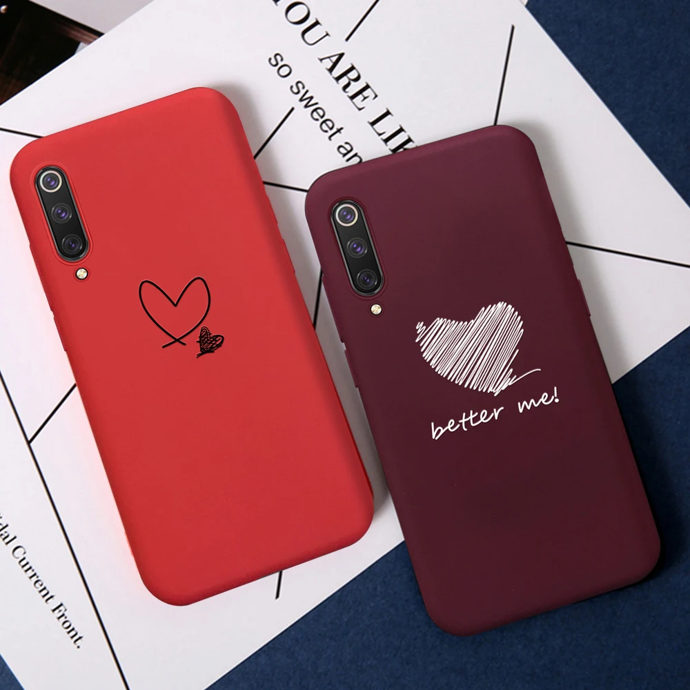 Чехол винно красного цвета с сердцем для телефона Xiaomi Redmi K20 7 7A 6A Note 6 5 Pro Mi9 SE Mi8 Lite Mi