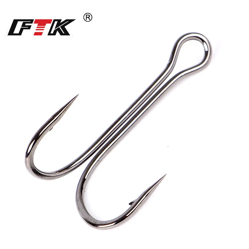 Крючок FTK Duple 20 шт. длинный хвостовик двойной крючок рыболовный без Weedless для