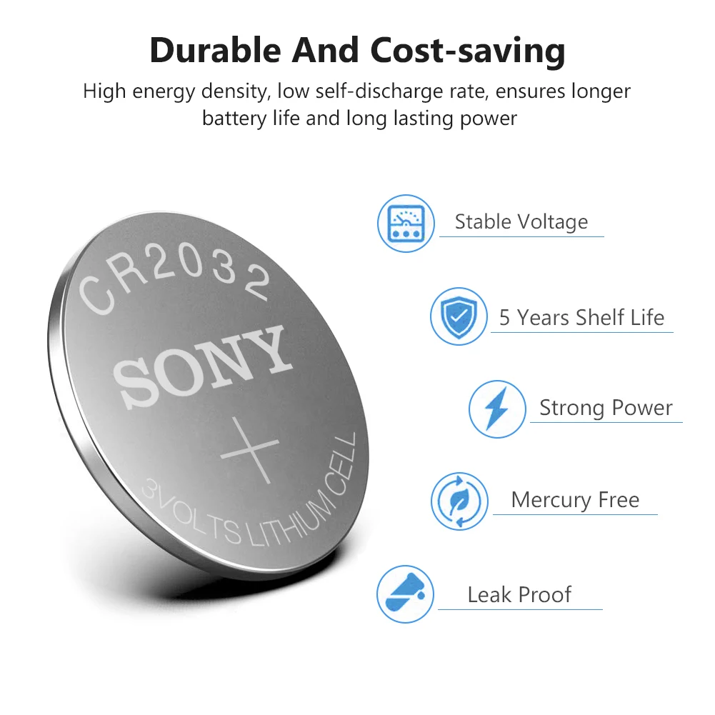 Батарейка SONY 2032 cr2032 cr 5004LC KL2032 SB-T15 3v Литиевые Батарейки для часов компьютеров