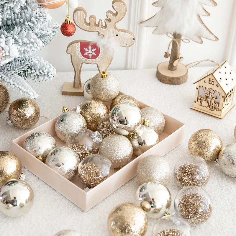 

6 см Φ золотисто-красвечерние Милая подвесная Рождественская елка, украшения для подарка, елочные шары, Рождественское украшение для дома 50