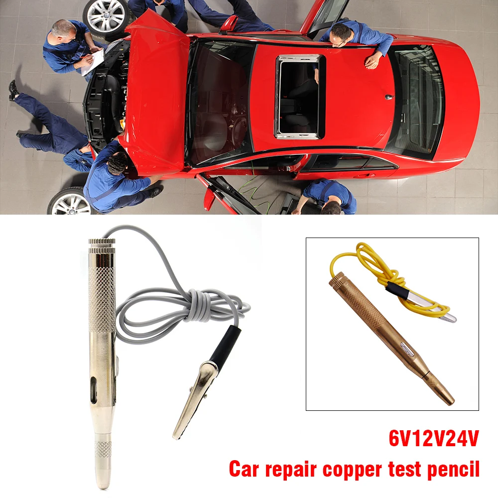 Car Electrical Tester DC 6V 12V 24V Copper Auto Circuit Tester Vehicle Lamp Voltage Test Pen Detector Probe Car Repair Tool 
Car Electrical Tester DC 6V 12V 24V Copper Auto Circuit Tester Vehicle Lamp Voltage Test Pen Detector Probe Car Repair Tool