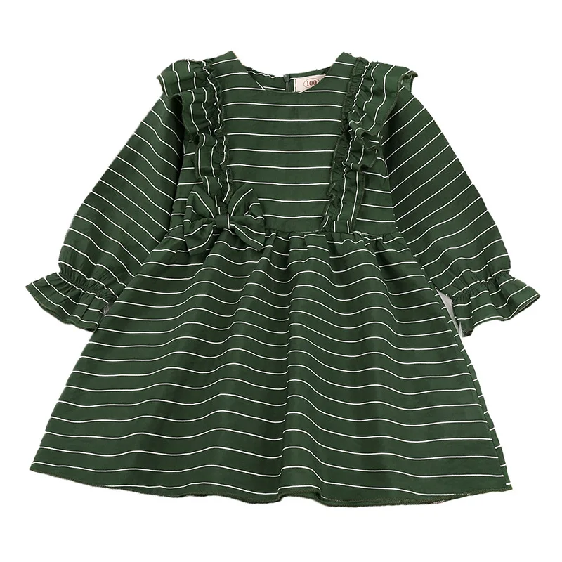 2022 Girls Striped Princess Dress Of Kids Bow Baby Toddler Clothing Spring Children's Girls Clothes Cotton Green Princess Dress
2022 Girls Striped Princess Dress Of Kids Bow Baby Toddler Clothing Spring Children's Girls Clothes Cotton Green Princess Dress