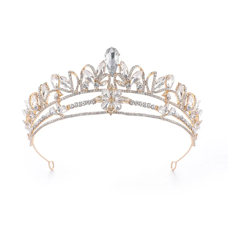 

Luxury Rhinestone Bridal Wedding Crown Layered Bride Tiaras Baroque Headdress Hair Jewelry Accessories HQ0808-1