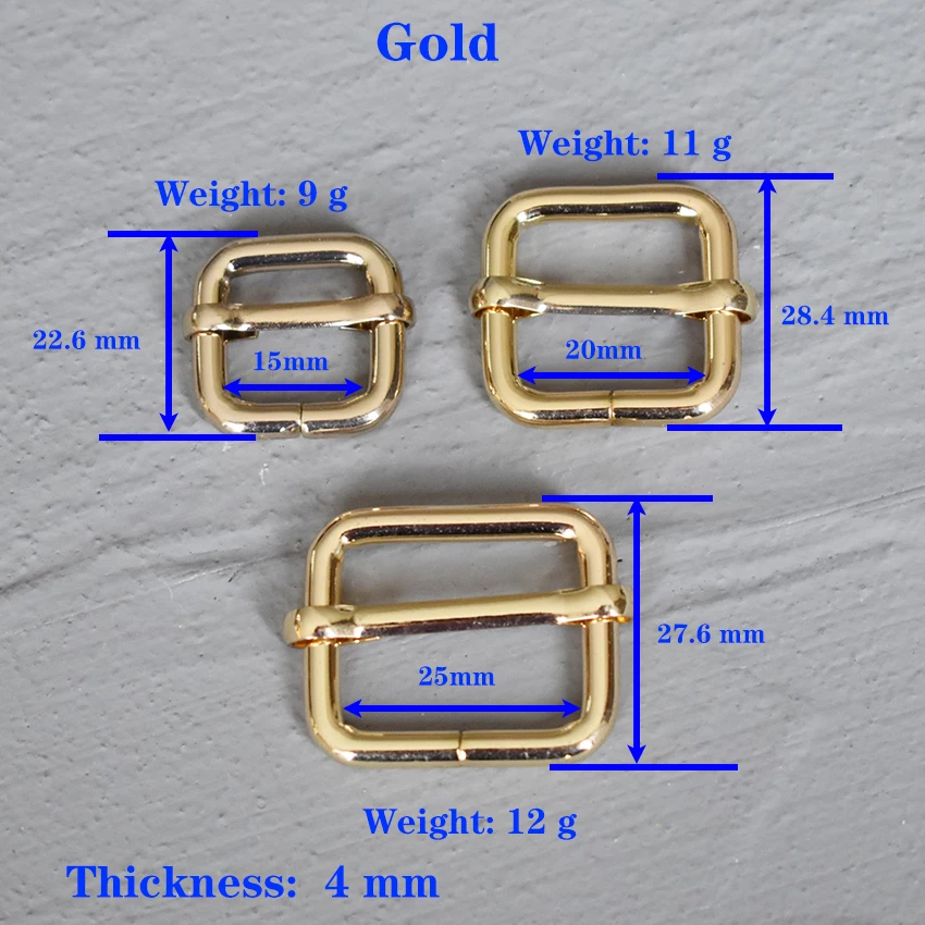 1 Pcs 15/20/25mm Gold Metal Slider Adjustment Buckle Slides Tri-glides Roller Pin Buckles Handbag Strap Slider Adjuster Belt
1 Pcs 15/20/25mm Gold Metal Slider Adjustment Buckle Slides Tri-glides Roller Pin Buckles Handbag Strap Slider Adjuster Belt