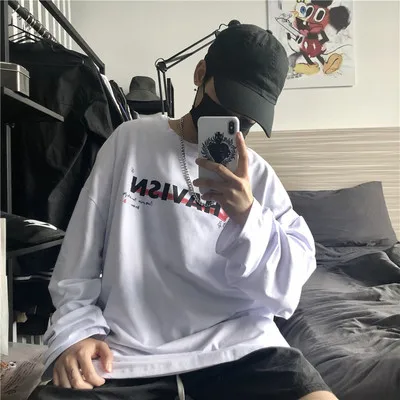 Осень 2021, модная свободная футболка с длинным рукавом 
Осень 2021, модная свободная футболка с длинным рукавом