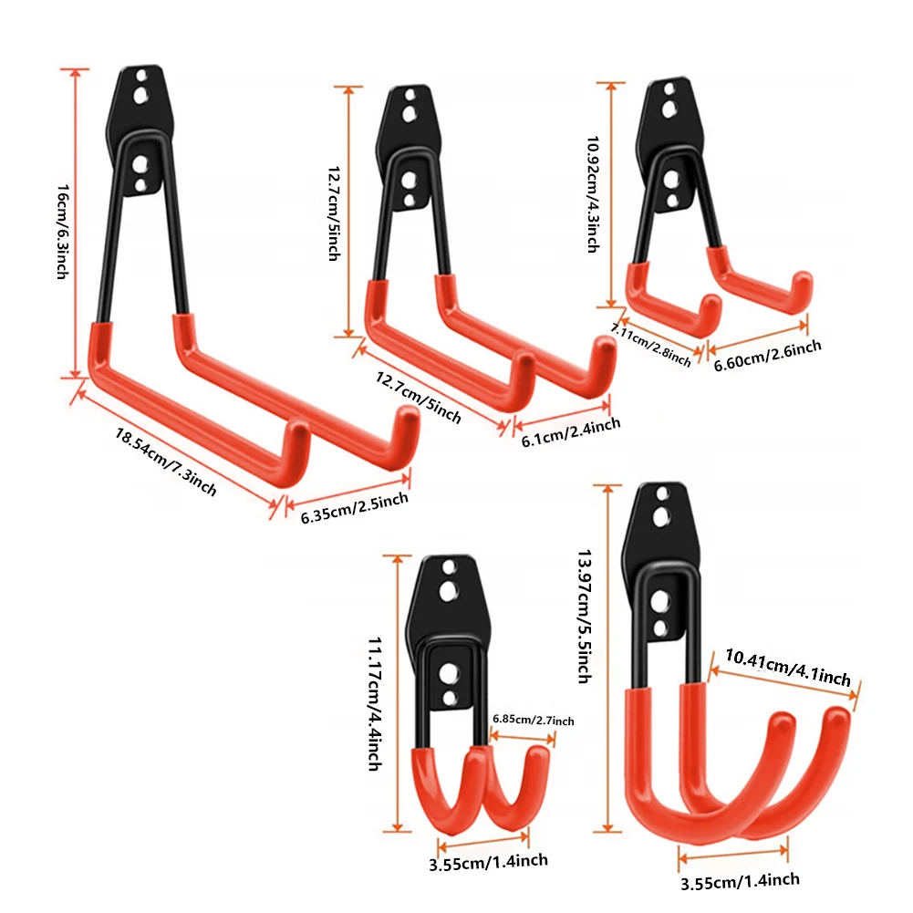 5PCS Wall Mount Hook Garage Bike Hanger Hook Heavy Duty Metal Hooks Holder Steel Heavy Duty For Garden Tools With Screws
5PCS Wall Mount Hook Garage Bike Hanger Hook Heavy Duty Metal Hooks Holder Steel Heavy Duty For Garden Tools With Screws