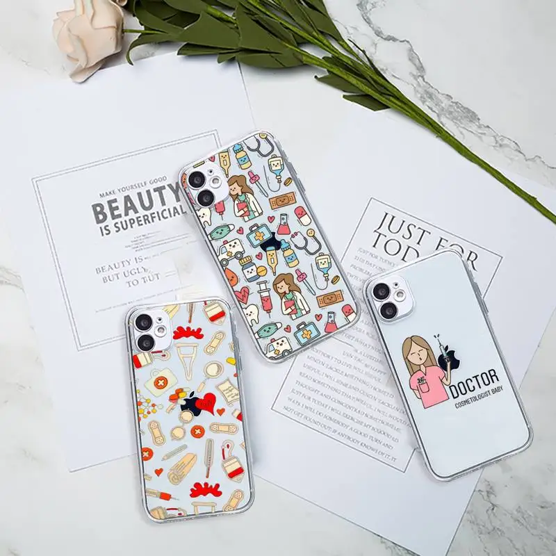 Doctor nurse fashion cartoon Phone Case Transparent soft For iphone 12 11 13 7 8 6 s plus x xs xr pro max mini
Doctor nurse fashion cartoon Phone Case Transparent soft For iphone 12 11 13 7 8 6 s plus x xs xr pro max mini