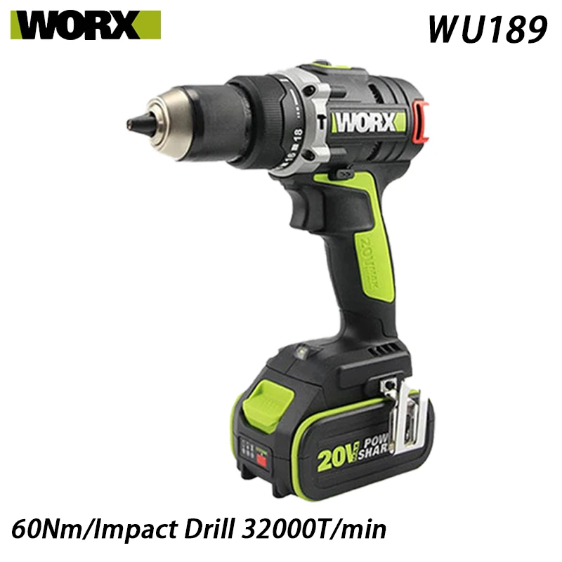 WORX Industrial Grade Impact Drill WU189 60Nm 20V 32000bpm Multi-function Electric Screwdrive r Share Lithium Battery Platform
WORX Industrial Grade Impact Drill WU189 60Nm 20V 32000bpm Multi-function Electric Screwdrive r Share Lithium Battery Platform