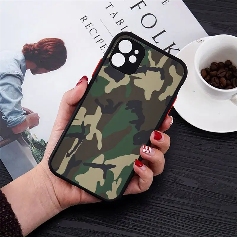 Camouflage Pattern army Phone Case Transparent Matte for iPhone 7 8 11 12 s mini pro X XS XR MAX Plus cover funda
Camouflage Pattern army Phone Case Transparent Matte for iPhone 7 8 11 12 s mini pro X XS XR MAX Plus cover funda