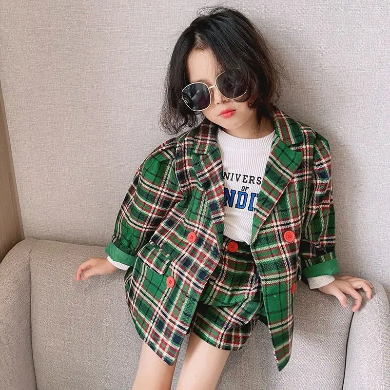 Children's clothing Set Girl 2021 autumn new product plaid embroidery suit jacket shorts Two-piece suits For 3 4 5 6 7 8 9 Years
Children's clothing Set Girl 2021 autumn new product plaid embroidery suit jacket shorts Two-piece suits For 3 4 5 6 7 8 9 Years