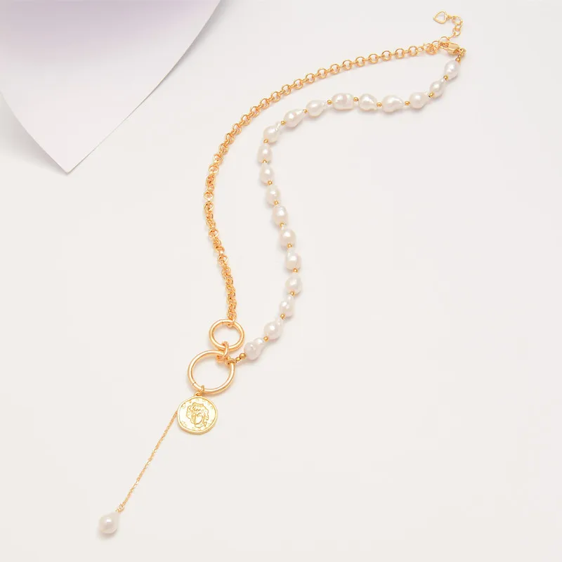 Sl Oksana Handmade 14k Gold Plate Brass Natural Irregular Baroque Pearl Pendant Necklace Popular Fashion Collars Jewelry Women 
Sl Oksana Handmade 14k Gold Plate Brass Natural Irregular Baroque Pearl Pendant Necklace Popular Fashion Collars Jewelry Women
