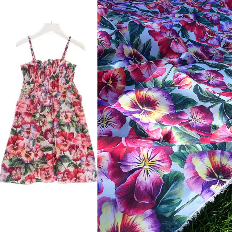 100X145cm Fashion Purple Flower Morning Glory Printed 100%Cotton Fabric For Woman Summer Dress Blouse Pants DIY Cloth Sewing
100X145cm Fashion Purple Flower Morning Glory Printed 100%Cotton Fabric For Woman Summer Dress Blouse Pants DIY Cloth Sewing