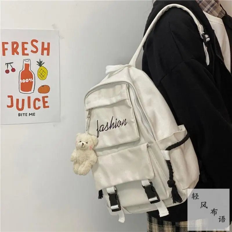 Japanese Harajuku dark girl schoolbag Korean style retro tooling backpack Canvas Backpack man 
Japanese Harajuku dark girl schoolbag Korean style retro tooling backpack Canvas Backpack man