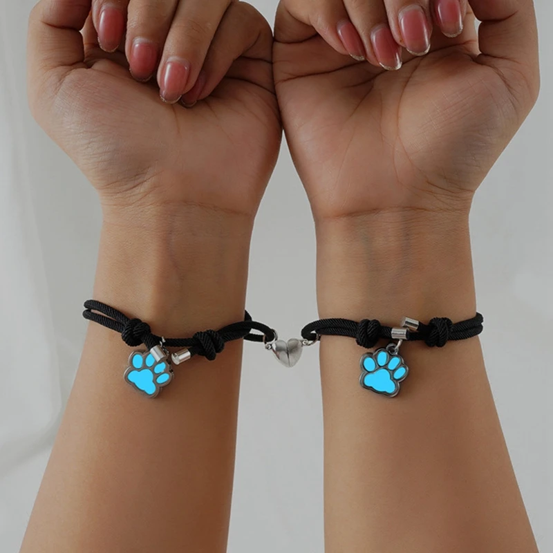 2PCS/Pair Luminous Dog Footprints Charms Bracelet For Women Men Love Heart Magnetic Couple Bracelets Rope Chain Bracelet Jewelry
2PCS/Pair Luminous Dog Footprints Charms Bracelet For Women Men Love Heart Magnetic Couple Bracelets Rope Chain Bracelet Jewelry