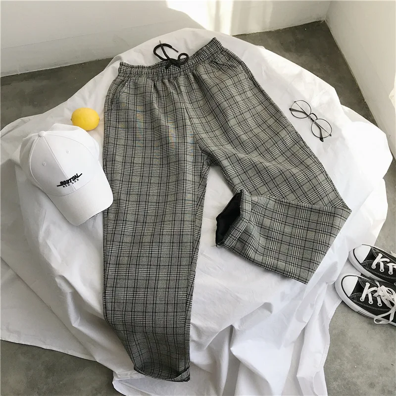 2021 Hot Men's Spring Autumn Casual Lattice Pants Checkered Loose Trousers Korean Streetwear Wide Leg Pants Man Black Plus Size
2021 Hot Men's Spring Autumn Casual Lattice Pants Checkered Loose Trousers Korean Streetwear Wide Leg Pants Man Black Plus Size
