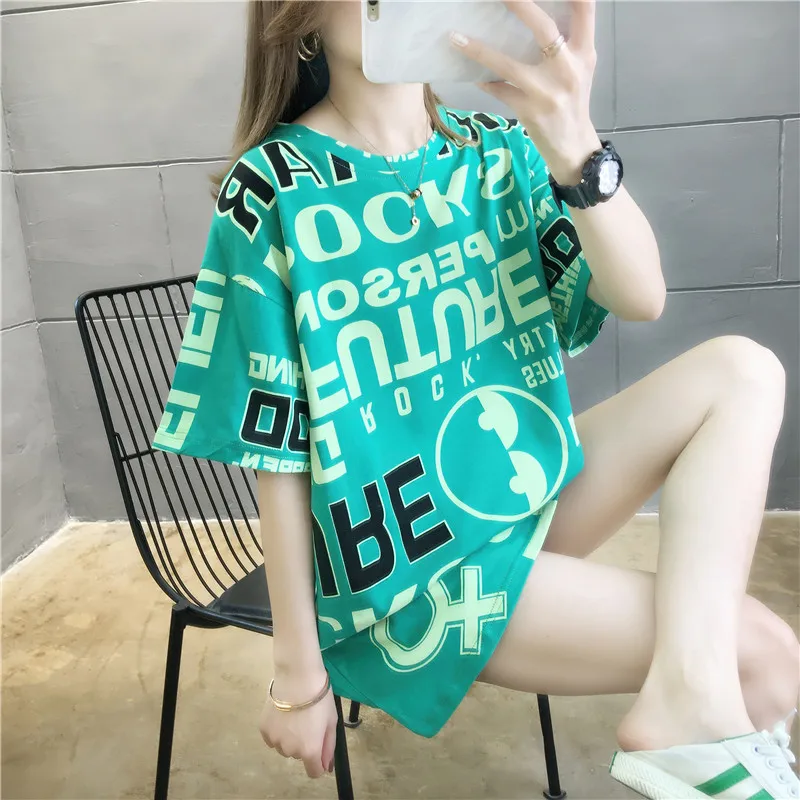 YEH Medium Length Short Sleeve T-shirt Women's Cartoon Large Summer 2021 New Summer Loose Half Sleeve Top 
YEH Medium Length Short Sleeve T-shirt Women's Cartoon Large Summer 2021 New Summer Loose Half Sleeve Top