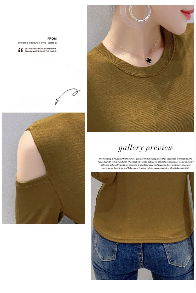 Fall European Clothes Cotton Solid T-Shirt Chic Sexy Off Shoulder Women Tops Long Sleeve Bottoming Shirt Vintage Tees T17326A
Fall European Clothes Cotton Solid T-Shirt Chic Sexy Off Shoulder Women Tops Long Sleeve Bottoming Shirt Vintage Tees T17326A