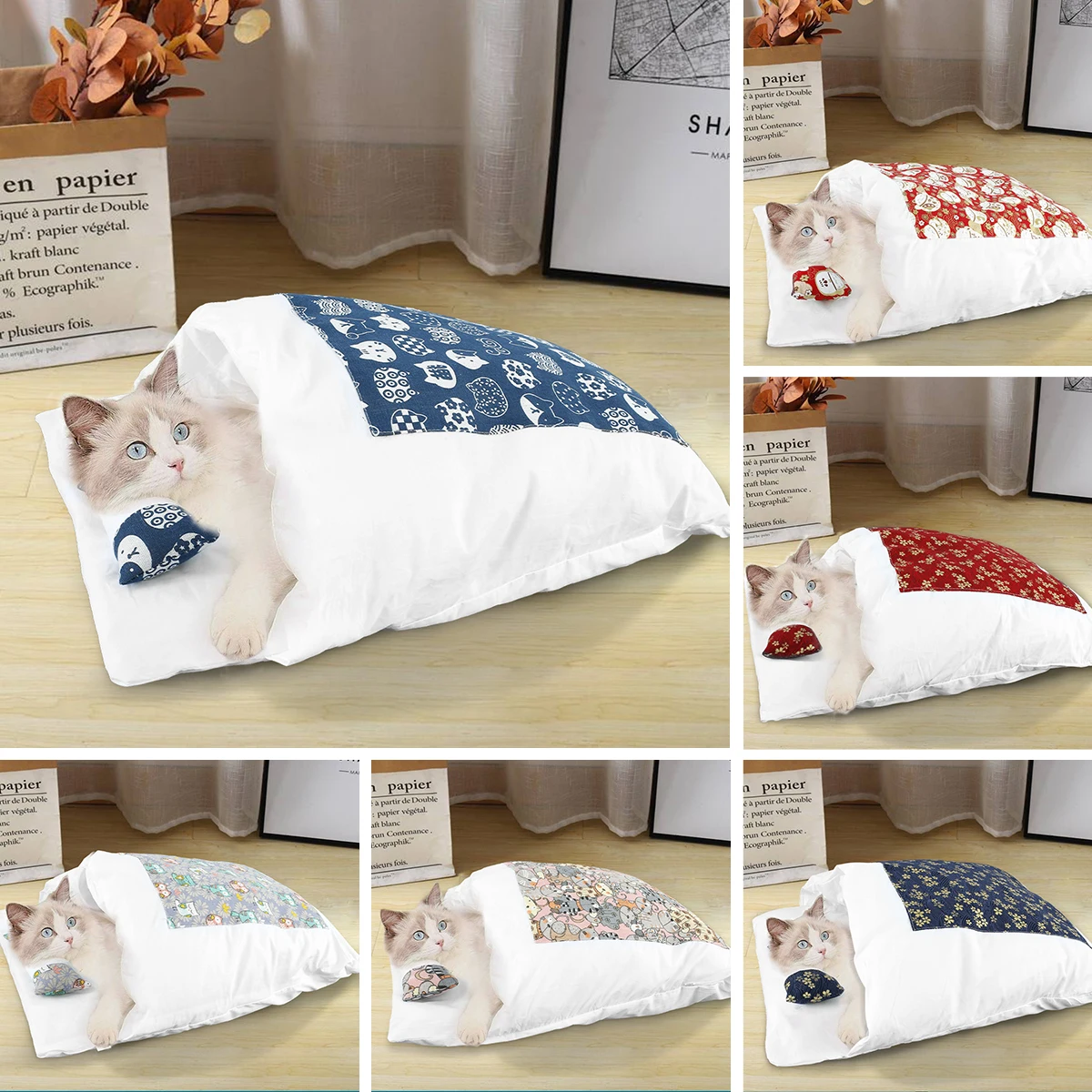 Cute Cat Sleeping Bag Removable Dog House Self Warming Pet Cave Bed with Zipper Soft Warm Indoor Puppy Mat Pet Nest Cushion
Cute Cat Sleeping Bag Removable Dog House Self Warming Pet Cave Bed with Zipper Soft Warm Indoor Puppy Mat Pet Nest Cushion
